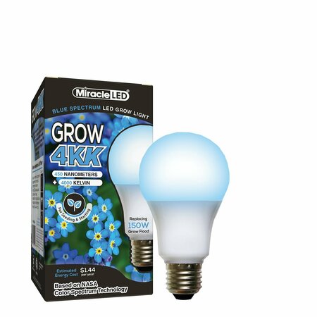 MIRACLE LED 4KK Indoor Grow Light Bulb, 4000K Blue Spectrum Replace 150W Grow Bulbs for Vegetables, Herbs 801856